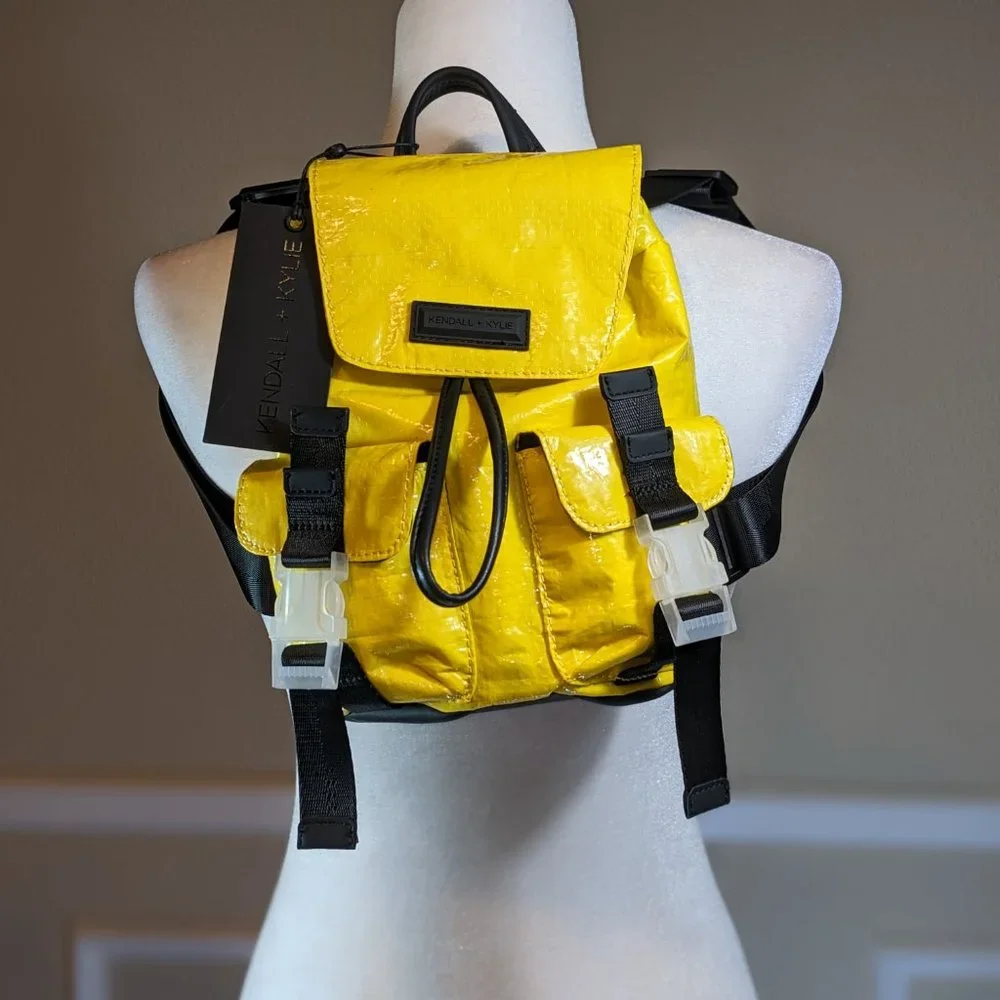 SOLD - KENDALL + KYLIE Parker Mini Backpack in Yellow and Black - Picture 1 of 8
